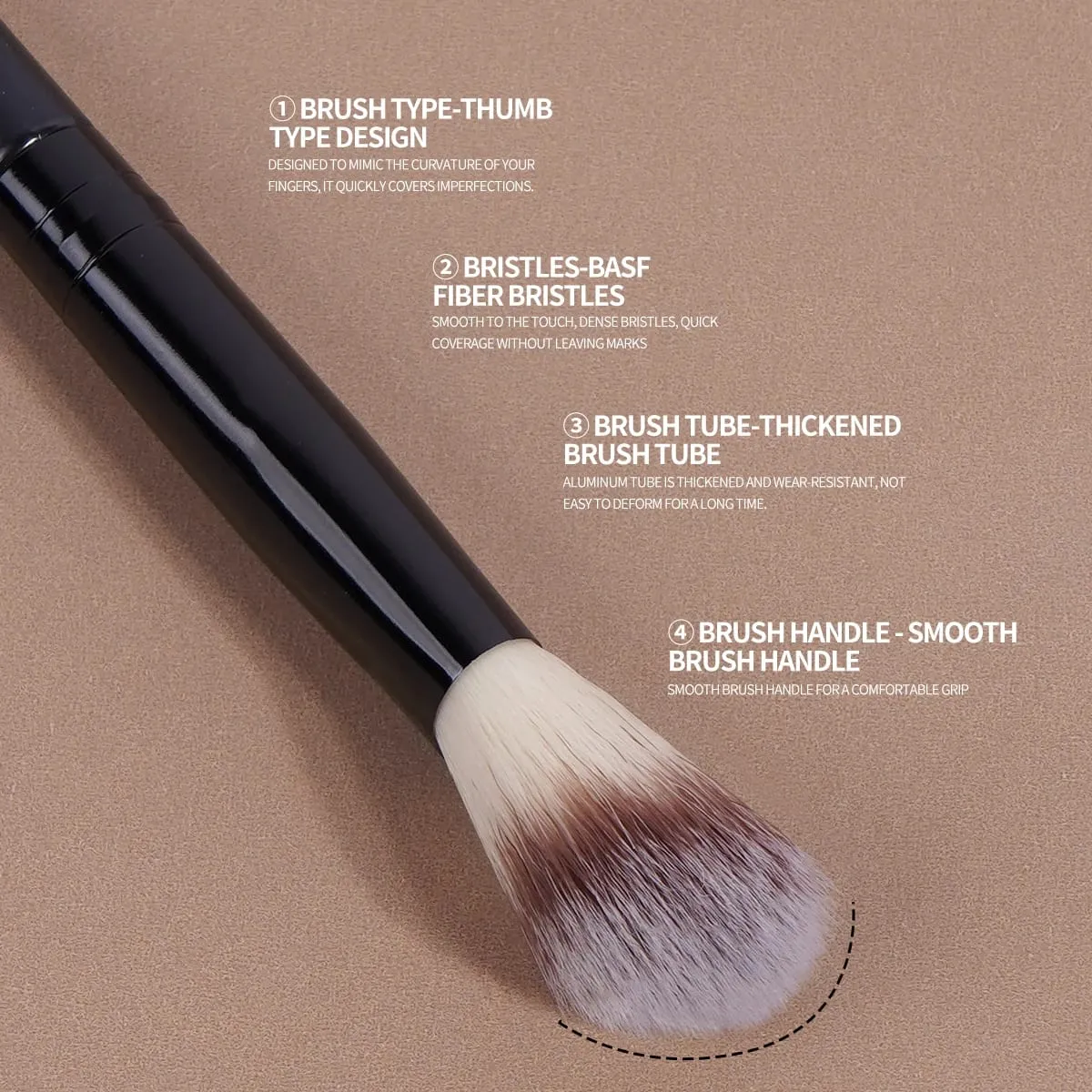 5Pcs Flawless Facial Makeup Brushes Soft Bristle Make-up Details Brushes for Concealer Cosmetics Makeup Tool for Beauty