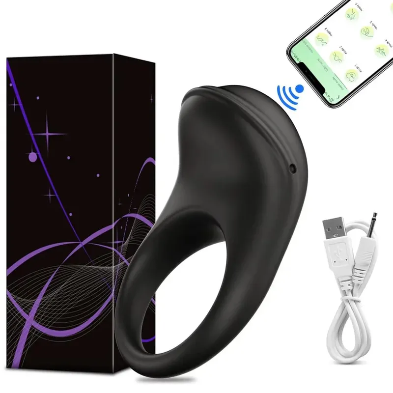 Anel peniano com controle por aplicativo, vibrador para homens, atraso na ejaculação, anel peniano, brinquedos sexuais, bloqueio de pênis, anel peniano adulto, suprimentos sexuais masculinos 18 + — image 10
