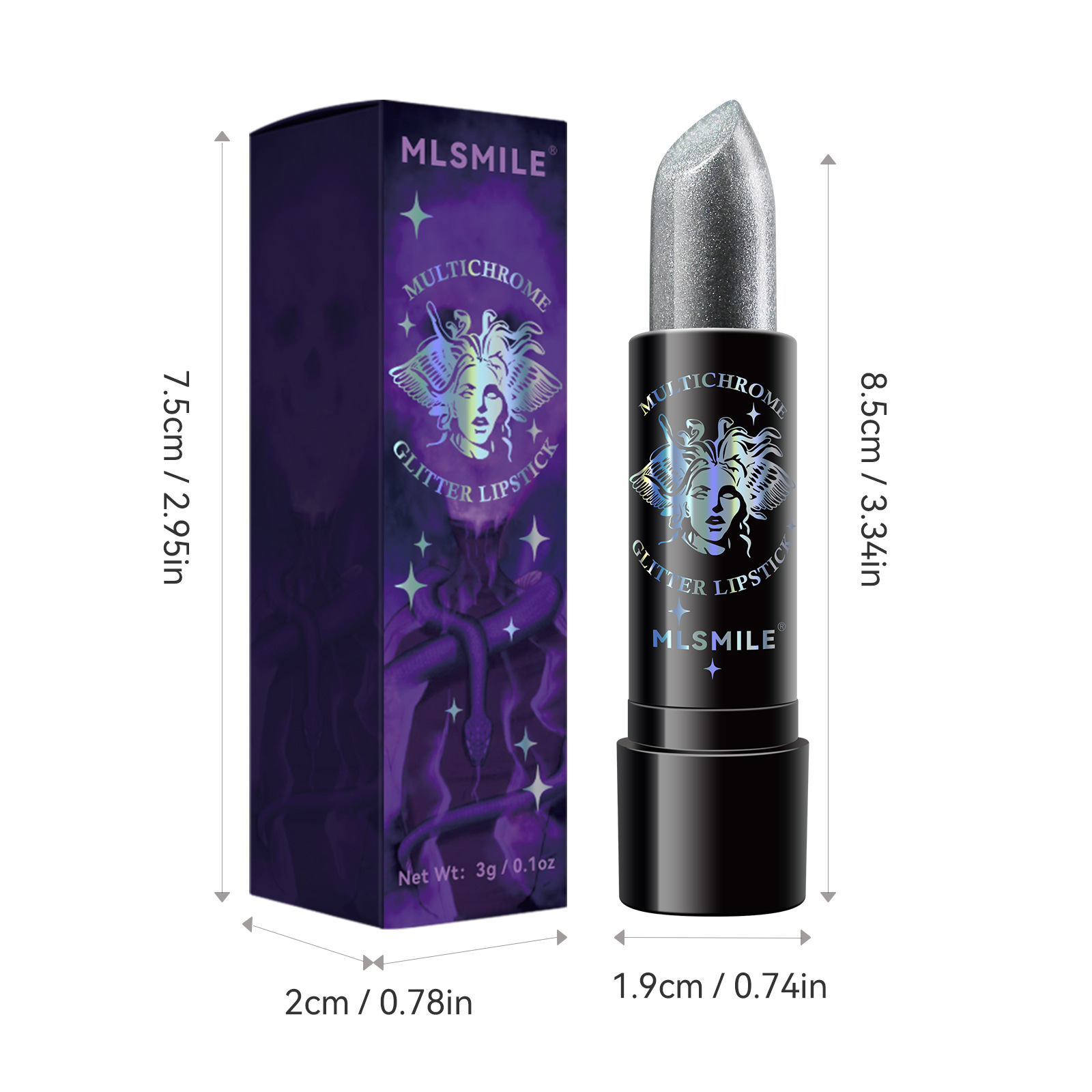 6Colors Glitter Lipstick Waterproof Long Lasting Diamond Pearlescent Metallic Lipstick Black Lipgloss Women Lips Makeup Cosmetic
