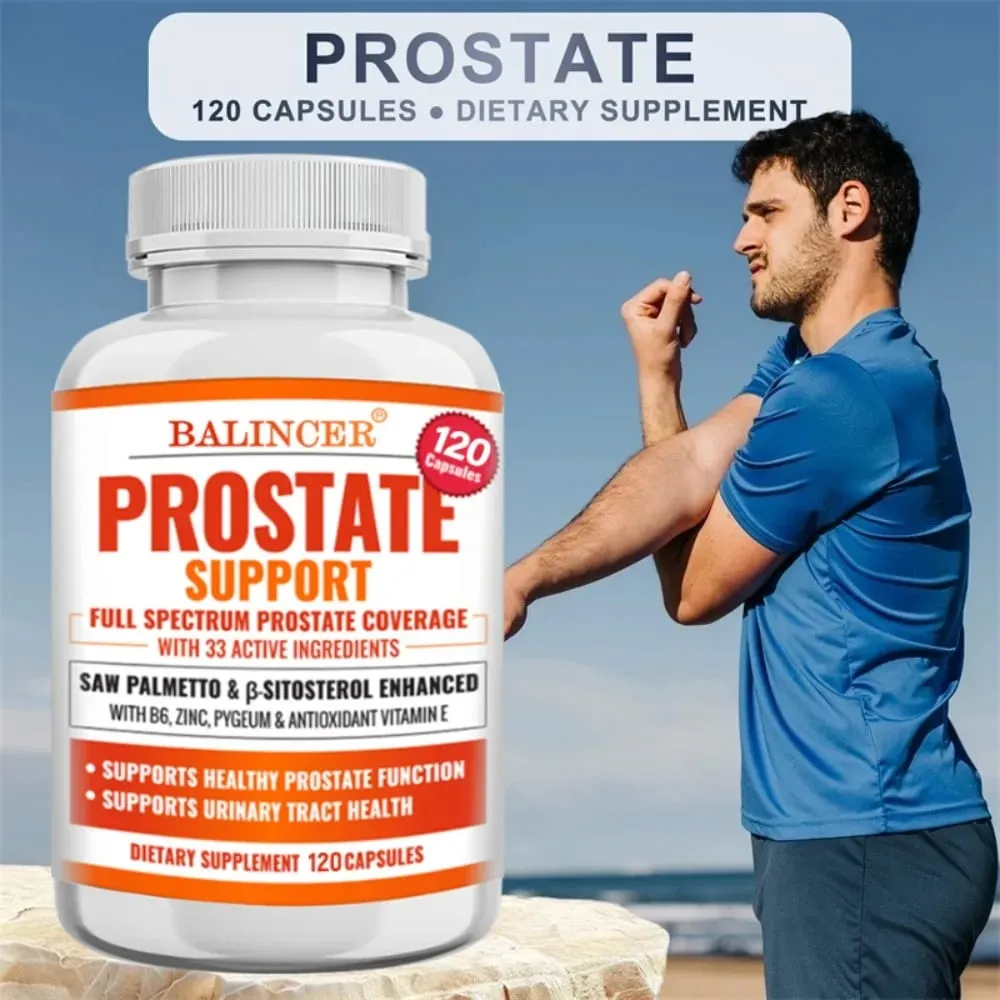 Prostate Supplements Saw Palmetto Prostate Health Support with 33 Ingredients for Healthy Urination Frequency & Improve Sleep
