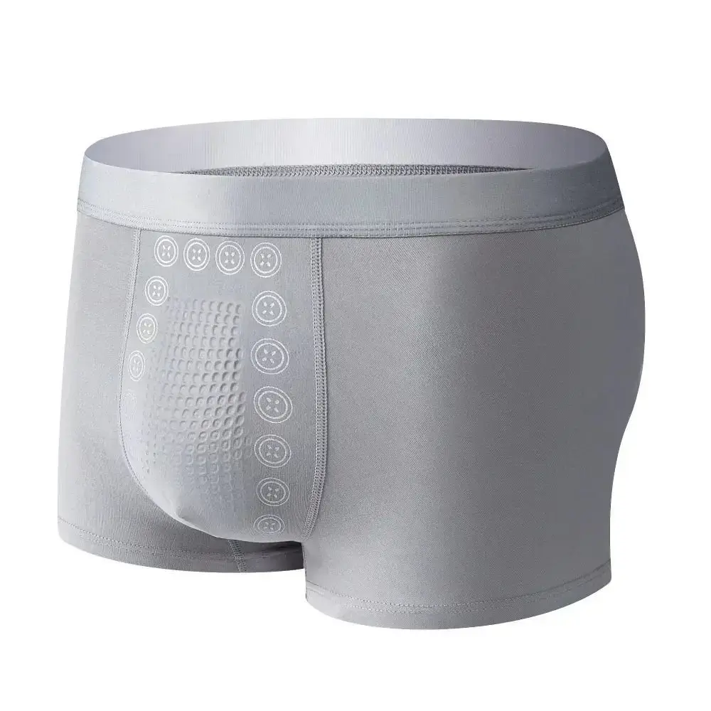 Cueca masculina de poliéster, cueca boxer de terapia magnética de fibra extensível, cuecas confortáveis ​​para uso casual