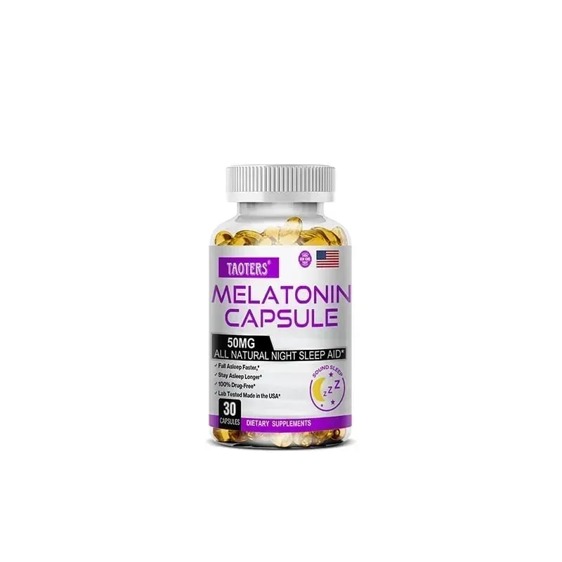 Cápsulas de melatonina 50 mg - promovem o adormecimento rápido, acalmam a mente, suplemento natural para dormir