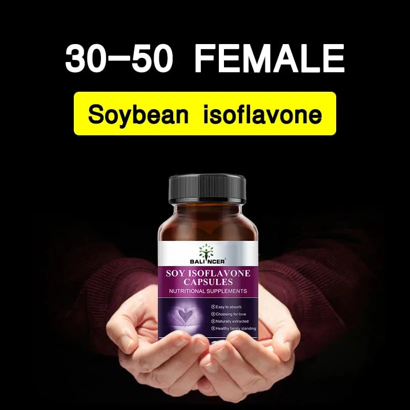 Cápsulas de extrato de isoflavona de soja, manutenção da condição física, alívio da menopausa, suporte de humor, suplemento nutricional feminino — image 2
