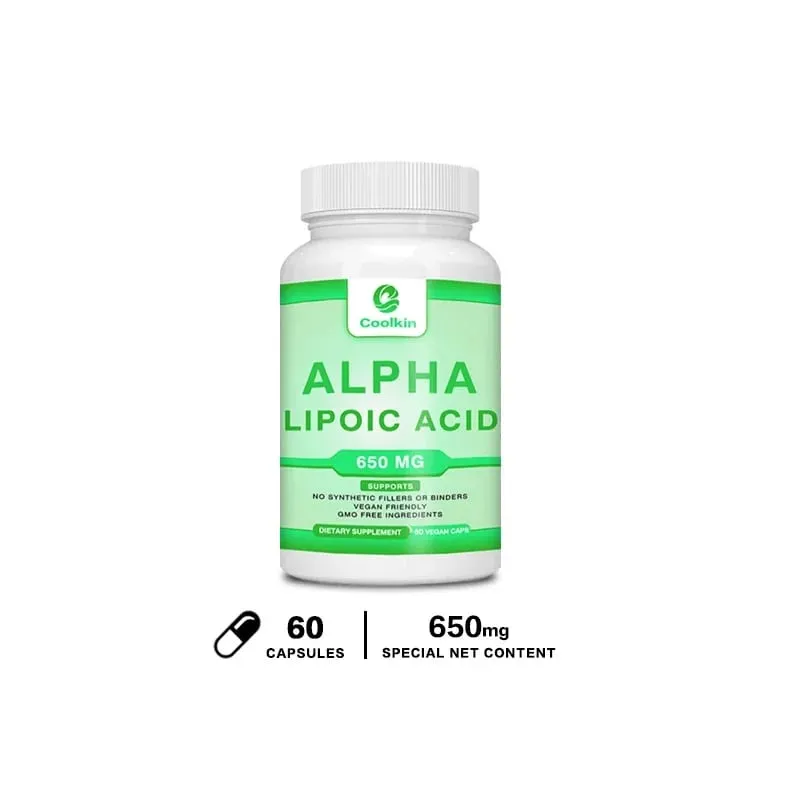 Ácido alfa lipóico - para a saúde dos nervos, circulação, função cerebral, cognição, suporte, suplemento nutricional antioxidante