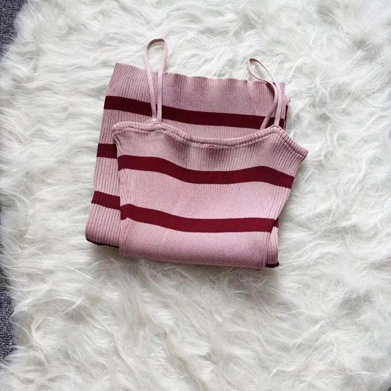 Summer Stripe Elastic Bodycon Strap Dress 2024 Sexy Beach Sundress Women Casual Slim Pencil Vestidos Maxi Long Dress