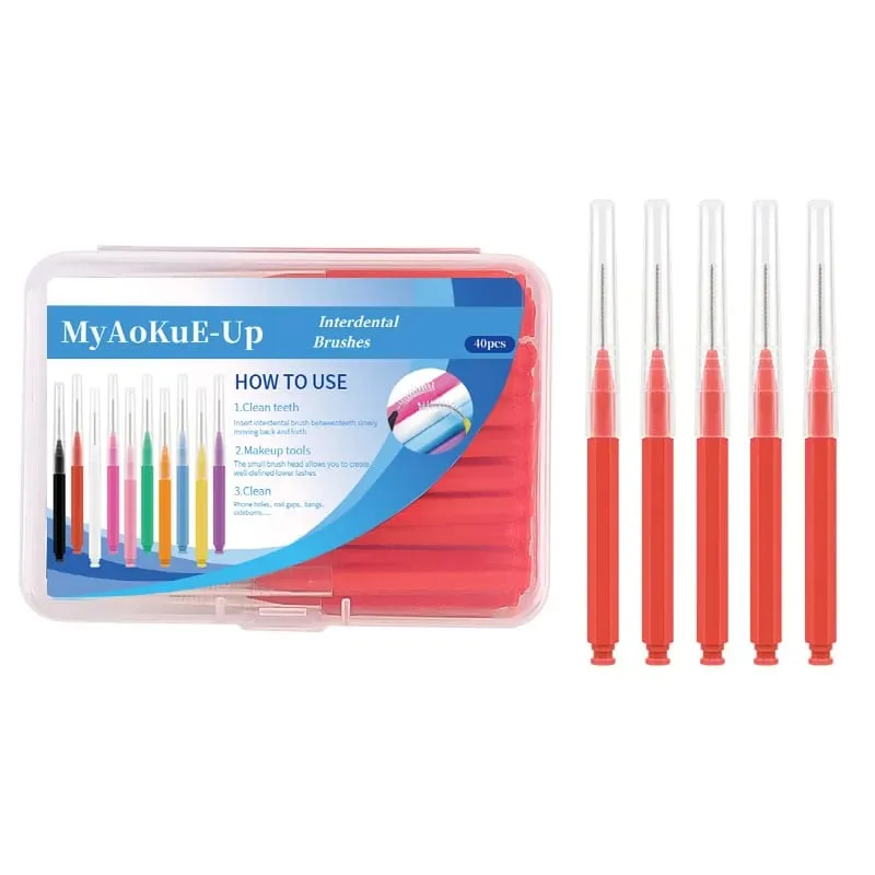 40 pçs mini escova de sobrancelha sobrancelha perm escova de maquiagem cílios extensão levantamento dobrável mini escovas de cílios dental limpo ferramentas de beleza
