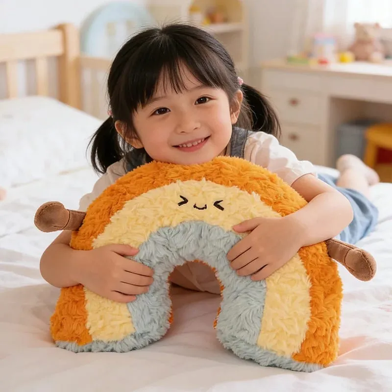 45cm bonito arco-íris nuvem sol lua estrela lance travesseiro almofada arco-íris brinquedo de pelúcia decoração do quarto boneca travesseiro sofá almofada — image 5