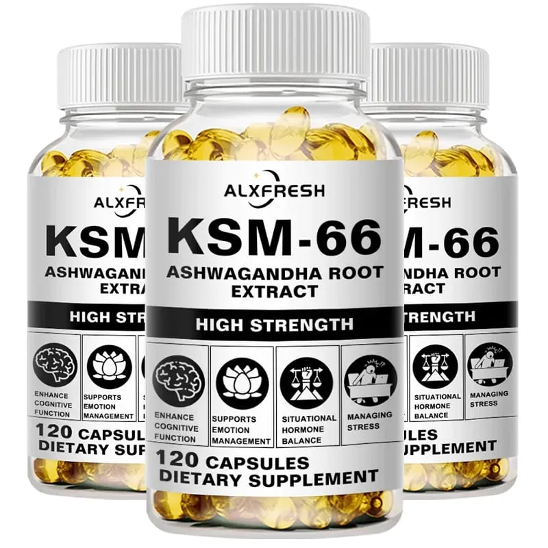 Ashwagandha 膠囊支持緩解壓力和情緒 深度睡眠 增加力量 耐力 肌肉生長和荷爾蒙平衡