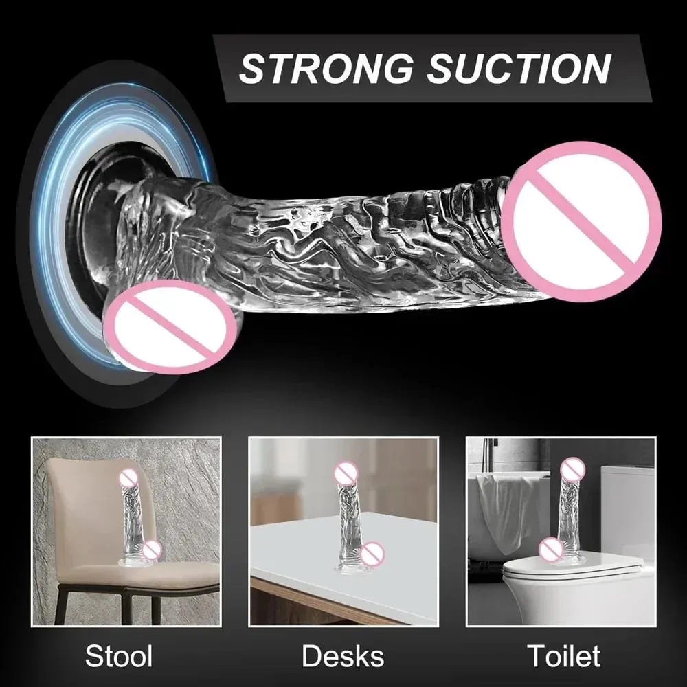 Transparente macio geléia vibrador realista falso pênis otário butt plug brinquedos sexuais para mulher homem vagina anal brinquedos sexuais