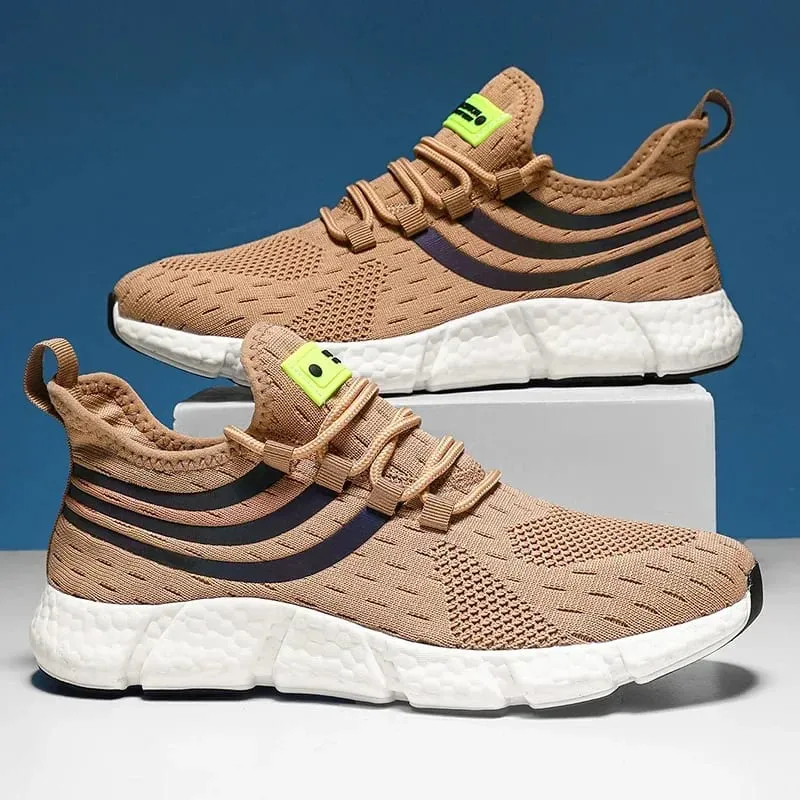 Tênis masculino confortável respirável sapatos de plataforma verão homem tênis de corrida respirável confortável moda tênis de caminhada
