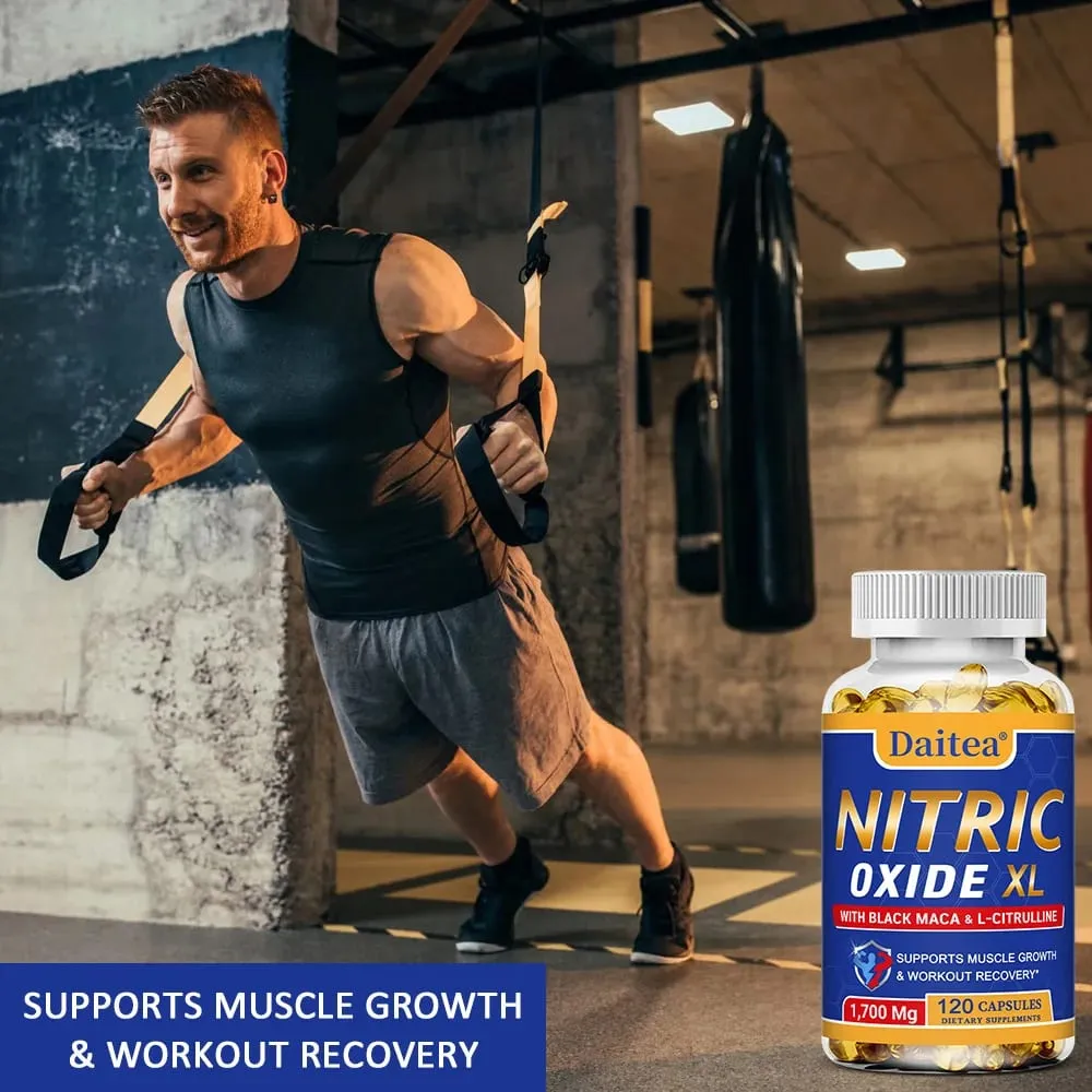 Óxido nítrico - cápsulas de suporte à saúde masculina contém extrato de raiz de maca em pó para crescimento e fortalecimento muscular