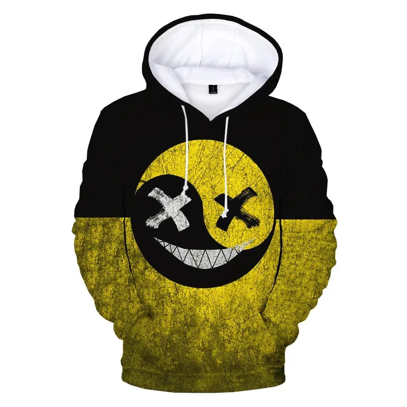 Padrão na moda diabo rosto sorridente 3d impresso moletom com capuz masculino feminino moda casual engraçado pullovers hip hop hoodies