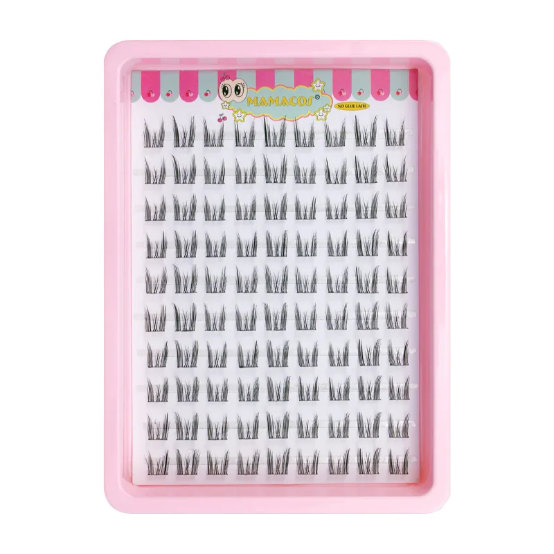 10 linhas olho de gato único cluster cílios postiços natural cosplay maquiagem cílios postiços auto-adesivo natural extensão de chicote fino
