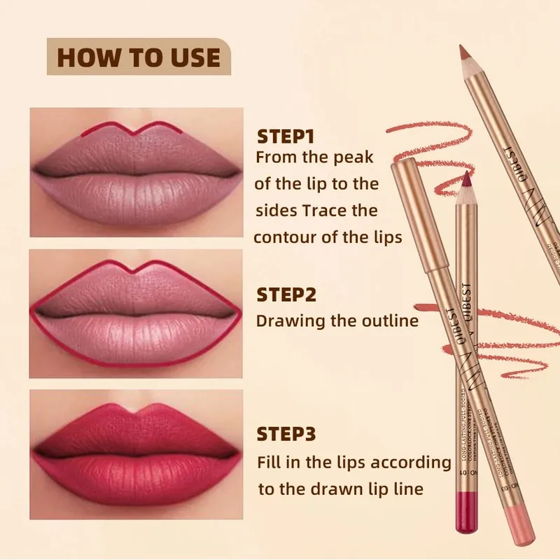 12 PCS Lipliner Sets Waterproof Matte Lip Pencil Lipstick Lasting Lip Liner Pen Smooth Nude Lipstick Pen For Cosmetics