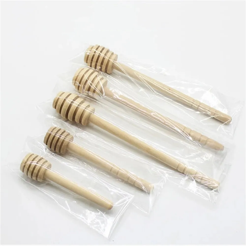 100pcs madeira mel dipper vara servidor para frasco de mel dispensar chuvisco mel