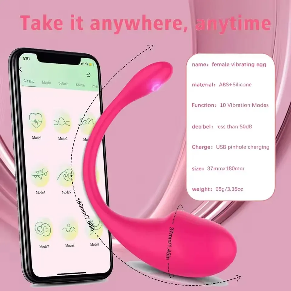Vibrador ponto g sem fio para mulheres, aplicativo bluetooth, ovo vibratório, estimulador de clitóris, uso vaginal, massageador, brinquedo sexual adulto, casal