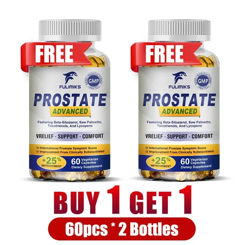 Cápsulas de próstata premium com Saw Palmetto e beta-sitosterol apoiam o fluxo urinário, saúde e conforto da próstata, aliviam a bexiga
