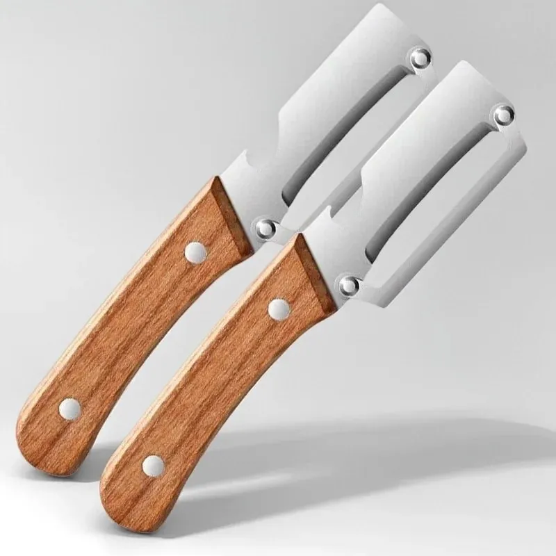 2pc conjunto de aço inoxidável multifuncional cozinha slicer afiada ferramenta corte para casa cebola verde repolho triturador descascador vegetal