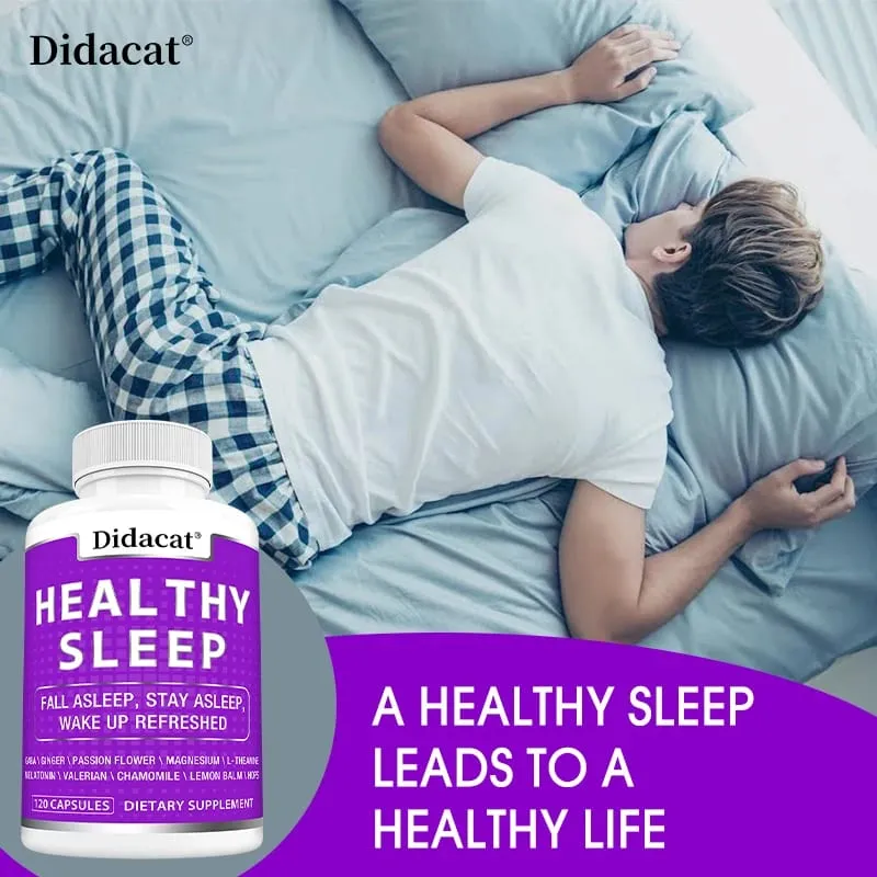 Valerian Capsules - with Magnesium Glycinate Chamomile Promate Sleep Quality Improve Mood Support Immune Health