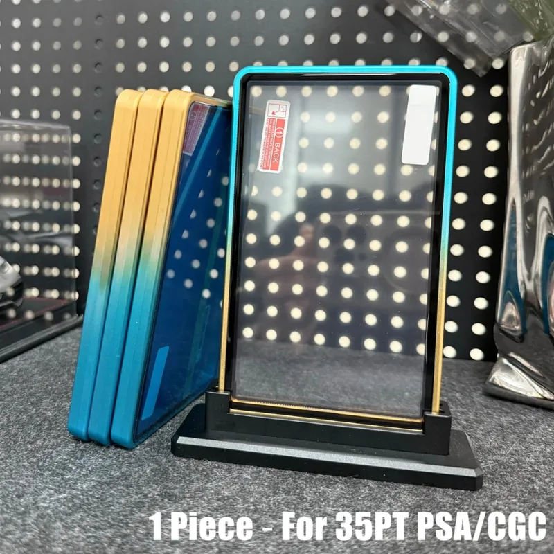 Multicolor gradiente cor liga de alumínio cartão comercial proteger titular caixa de metal para 35pt psa cgc cartão graduado