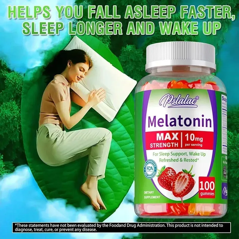 Goma de melatonina - Auxilia no sono, melhora a insônia, regula o relógio biológico, melhora a imunidade, produtos de saúde para adultos