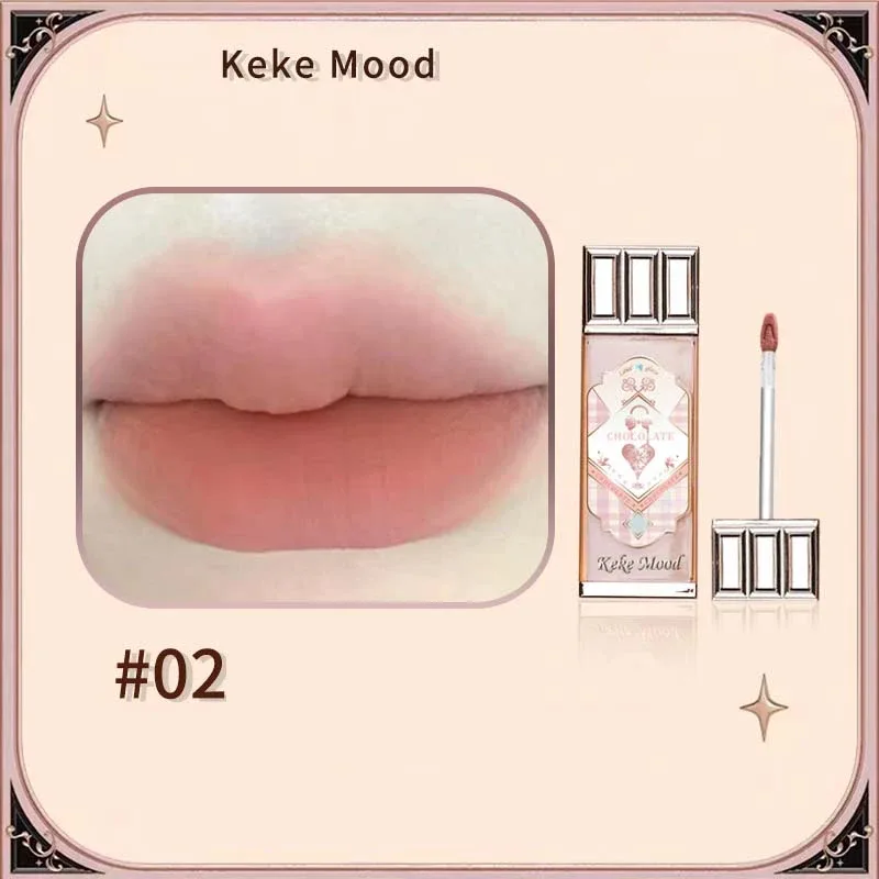 Nuvem de chocolate brilho labial fosco veludo suave aplicação esmalte mousse marrom vermelho batom líquido maquiagem tonalidade labial cosméticos