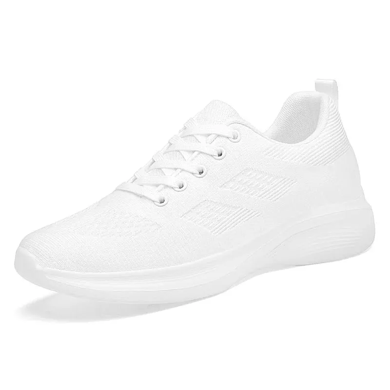 Voando tecelagem respirável aumento 8/10cm altura invisível aumentando tênis casuais masculino todos os jogos antiderrapante sapatos de caminhada macios