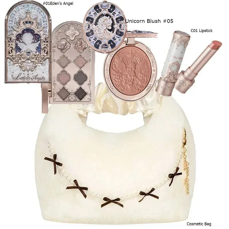 Flor sabe conjunto de maquiagem caixa completa cisne urso jardim coleção em relevo blush brilho batom kit fundação tudo em kit de maquiagem