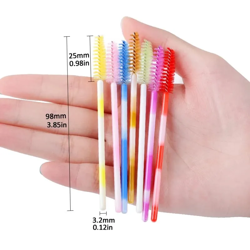 50/100 pçs escova de maquiagem cílios sobrancelha escovas pente descartável rímel varinha cílios extensão suprimentos cosméticos compõem ferramentas