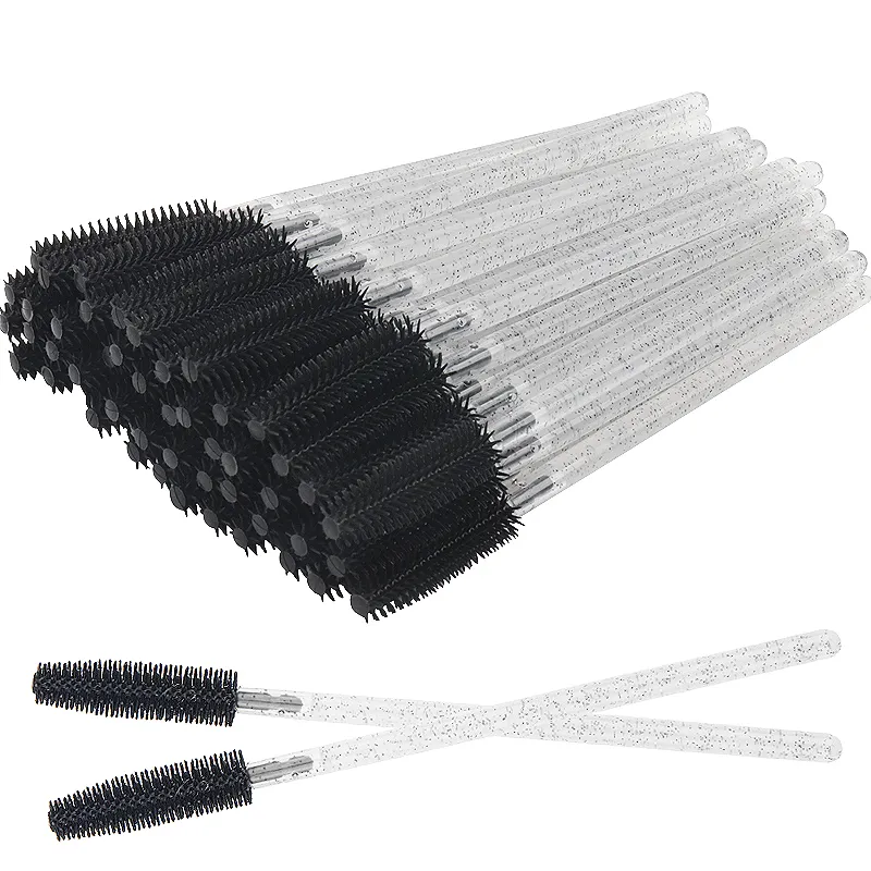 50 pçs silicone rímel varinhas aplicador pincéis de cílios descartáveis ​​pente beleza maquiagem escova para mulheres ferramentas de extensão de cílios