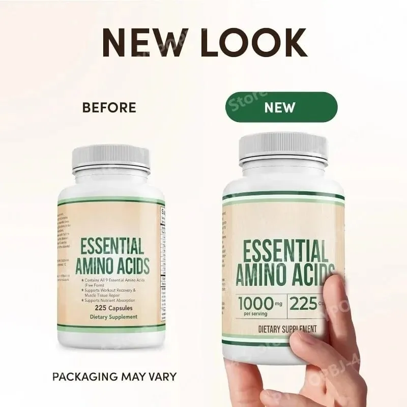 Essential Amino Acids 225 Capsules – All 9 Essential Aminos for Muscle Support & Nutrient Absorption