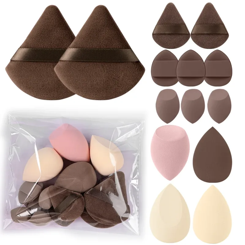 1-20 pçs pincéis de maquiagem conjunto sombra de olho fundação blush iluminador corretivo ferramenta de beleza feminina puffs beleza esponjas polegar puffs