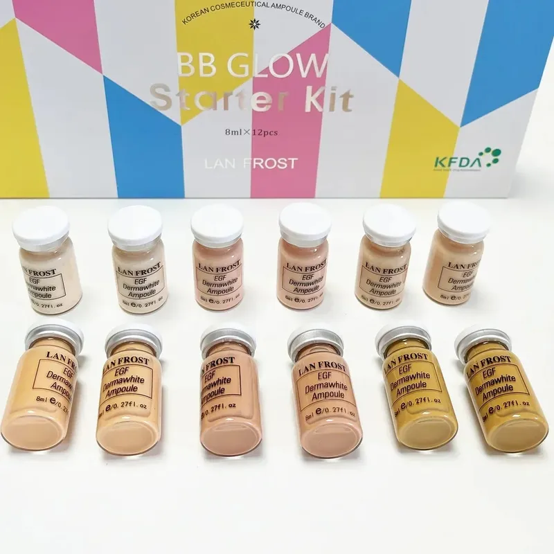 BB Cream Glow Face Skin Care Serum Essence Ampoule Foundation Hyaluronic Acid Peptide Moisturizing Skin Rejuvenation Care Kit