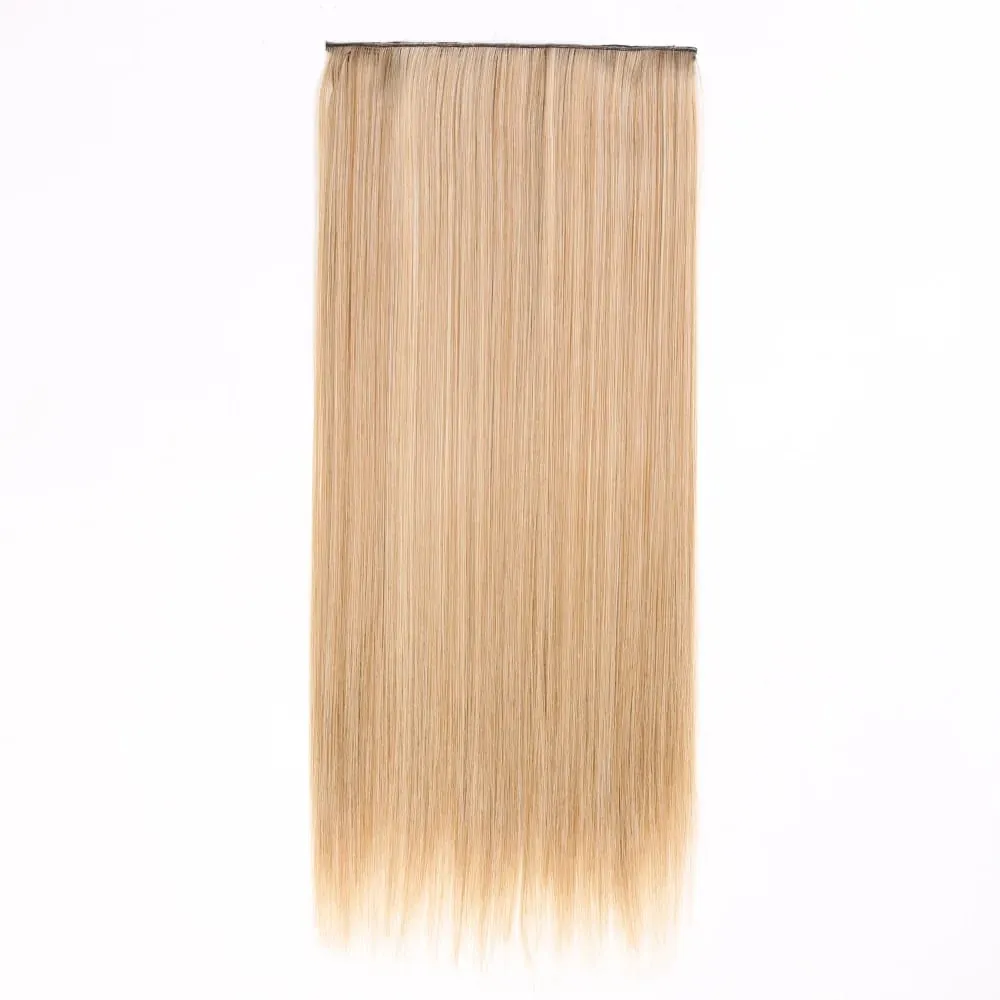 Synthetic Natural Synthetic Hair Extensions 5 Clip In Artificial Fake Ombre Blonde Brown Black Pink Straight False Hair Piece