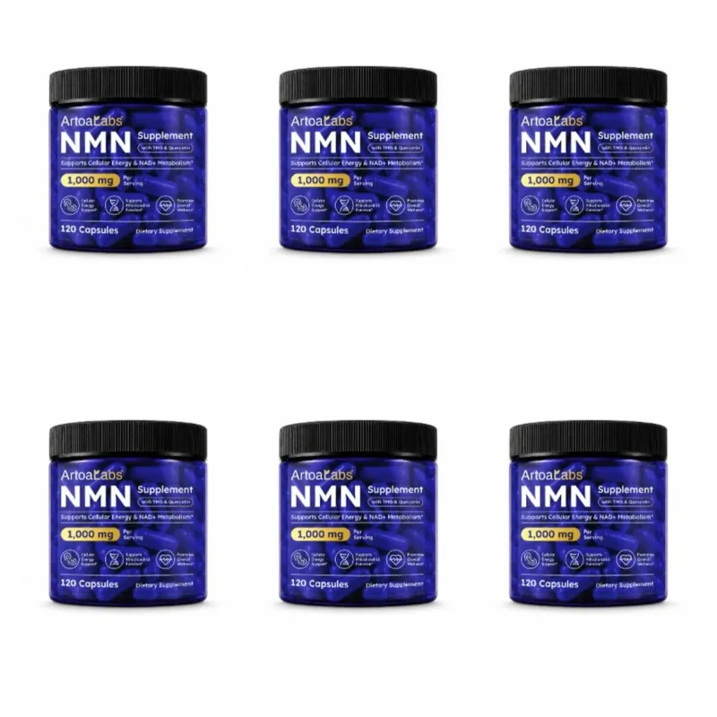 Cápsulas NMN NAD + e suporte de energia celular com TMG Quercetina Resveratrol Função mitocondrial e saúde antioxidante 120 contagens