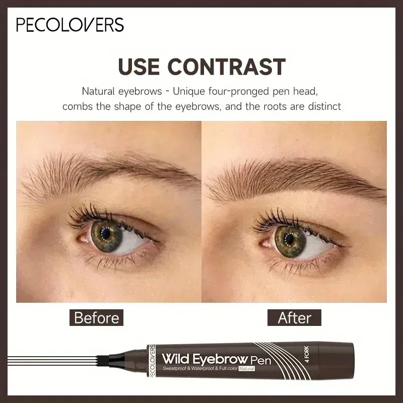 Lápis de sobrancelha natural à prova d'água 3 peças, maquiagem líquida fosca, duradoura, tatuagem de sobrancelha, cosméticos à prova de manchas