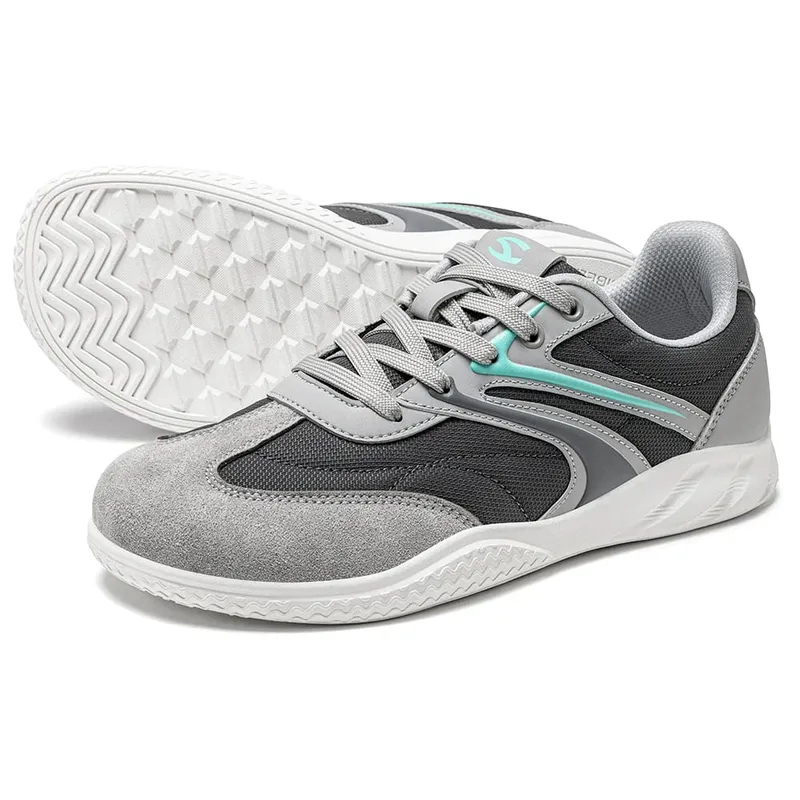Sapatos descalços de largura larga unissex couro artificial tênis minimalistas rendas retro sapatos de caminhada para mulher
