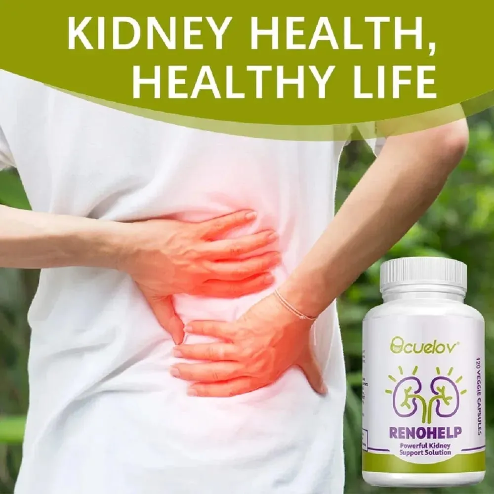 Poderoso suplemento natural de suporte renal para função renal saudável, suporte para saúde do trato urinário, vegano e sem glúten