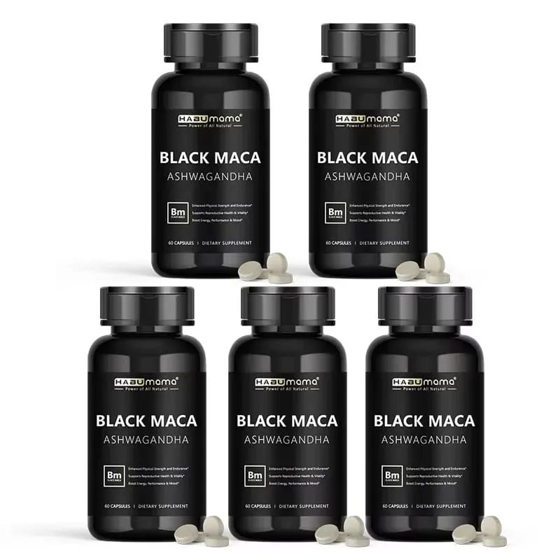 Black Maca Root + Ashwagandha Supplement for Men Stamina Control System Rock-Hard Performance Confidence Discreet Shipping