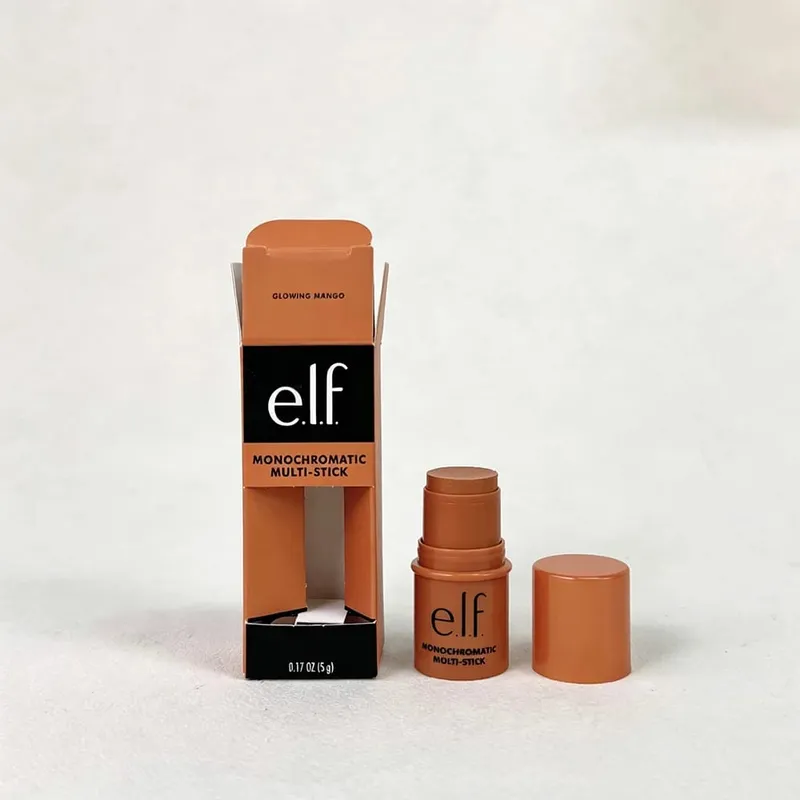 Elf bastão de blush multiuso três em um, alto brilho, contorno natural, maquiagem nude para lábios e bochechas