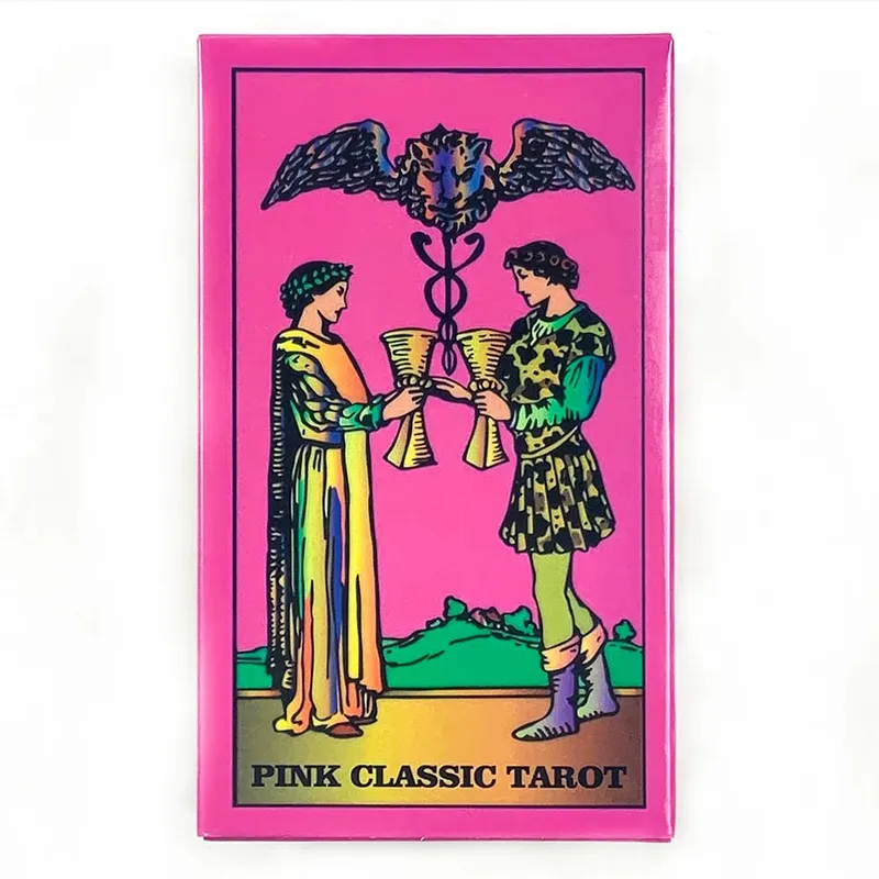 Baralho de tarô clássico rosa, jogo de tabuleiro popular, adivinhação, oráculo, jogo de cartas, psicologia, adivinhação, cartas para iniciantes de tarô