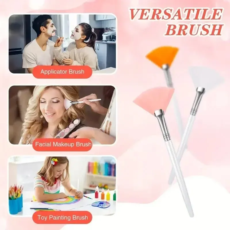 3/6/12 pçs pincéis faciais práticos forma de leque escova cabeça plana aplicador de máscara facial macio portátil escovas ferramentas cosméticas
