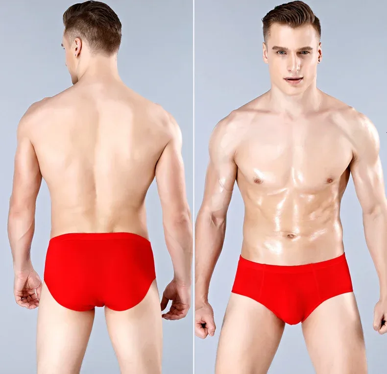 3 Packs Set Plus Size Solid Breathable Men Briefs Sexy Bamboo Fiber Hot Man Undrewear Black Sexy Male Panties New 5XL 6XL 2024
