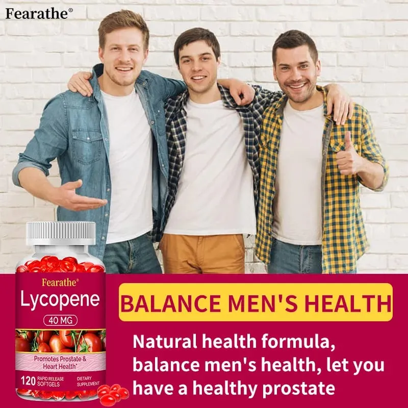 Suplemento dietético premium de licopeno 40mg para pele antioxidante de próstata, coração e saúde imunológica, não-OGM 30/60/120 cápsulas gelatinosas