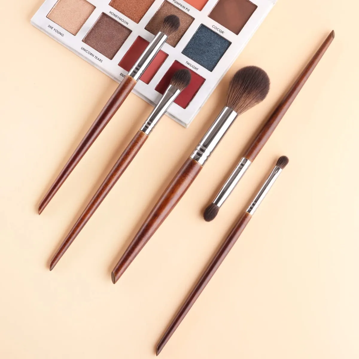 5pcs 천연 메이크업 브러쉬 세트 아이섀도 마퀼라주 메이크업 브러쉬 블렌딩을 위한 브러쉬 키트 메이크업