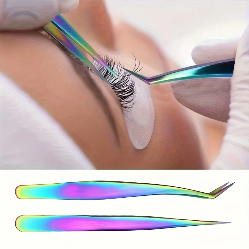 3 pçs conjunto de pinças de cílios de aço inoxidável conjunto multi-funcional ferramenta de maquiagem pinça de cílios pinça de remoção de cabelo pinça pontiaguda