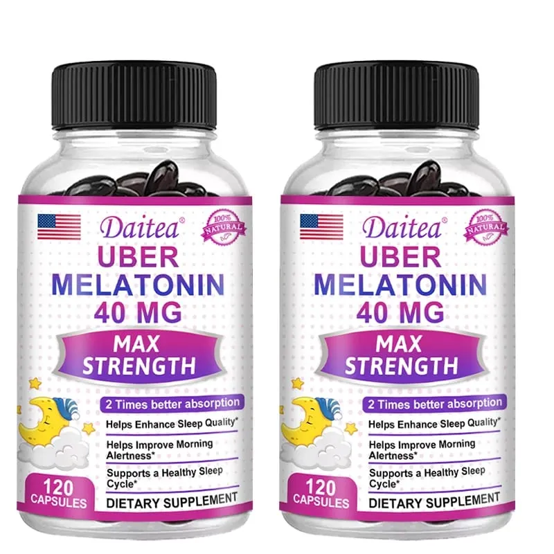 Daitea Super Melatonin Capsules-40mg Contém vitamina C ajuda você a adormecer mais rápido, alivia a insônia e melhora a qualidade do sono