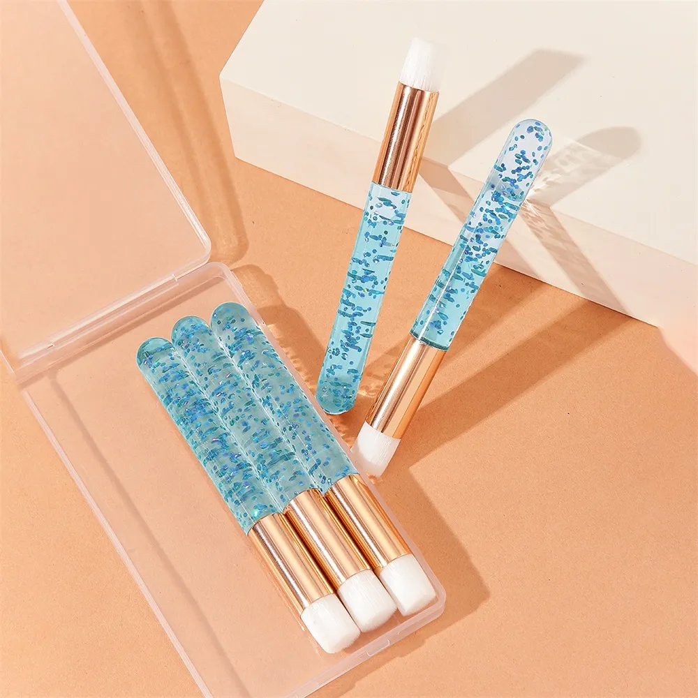 Libeauty atacado escovas de limpeza de cílios para extensões de cílios glitter lash shampoo escovas nariz poros limpeza ferramenta de maquiagem
