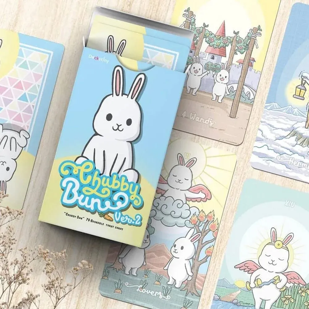 1Pcs Deck Chubby Bun Rabbit Tarot Deck Version 2 Leisure Party Table Game High Quality Fortune-telling Prophecy Oracle Cards — image 5