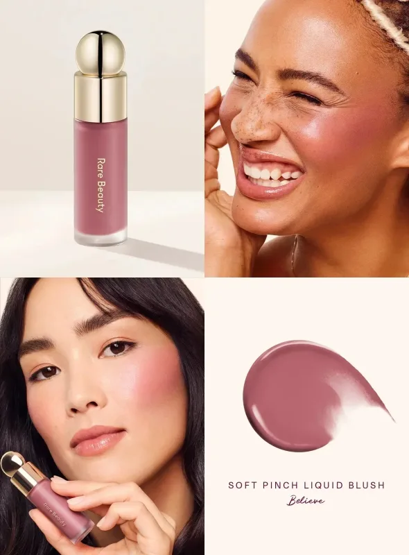 Rare Beauty New Liquid Blush and Liquid Luminizer Bundle Set Enchant Enlighten Hightlighter Happy Joy Lucky Love Hope Blush Gift
